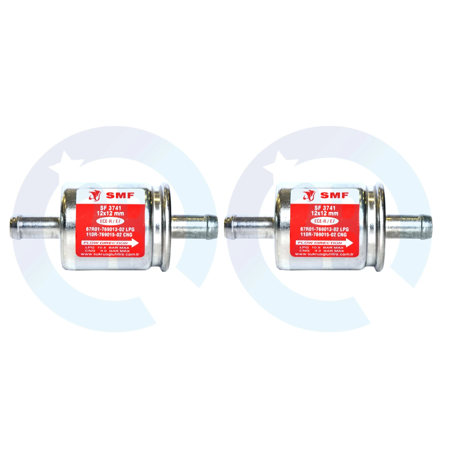 2 x 12mm LPG GPL Autogas Gasfilter 2 x 12mm KME Fieberglasfilter 779