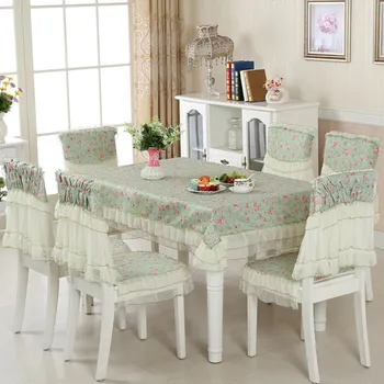 

Flower Pattern Tablecloth Set Cotton Linen Chair Seat Cushion Chair Cover 3 Colors Table Cover Quality Table Cloth Rectangular