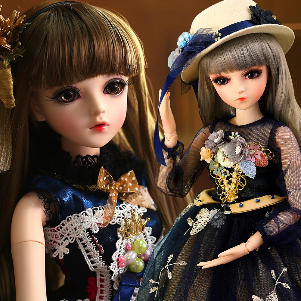 UCanaan 1/3 BJD Doll 18 Ball Jointed Dolls With Full Outfits Upgraded Makeup Maxi Dress Wigs Best Gifts For Girls Collection