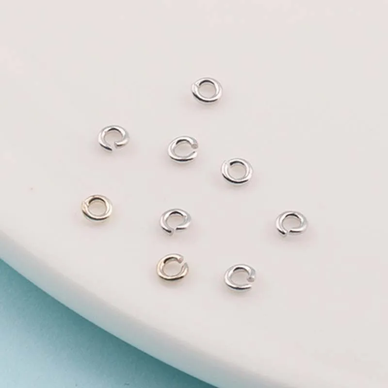 20pcs Genuine Real Pure Solid 925 Sterling Silver Open Jump Rings Split Ring Rose Gold Connector Jewelry Making Findings