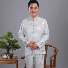 Мужской Атласный Костюм кунг-фу китайский дизайнер форма для ушу Тай Чи одежда рубашка с длинными рукавами+ длинные штаны наборы плюс M L XL XXL 3XL 4XL