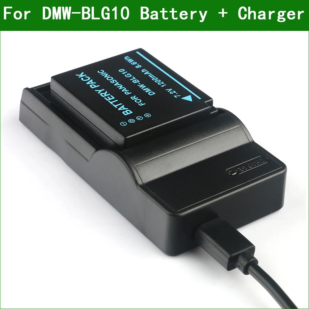 Batteria + Caricatore Della Macchina Fotografica Di Digital Di Dmw-Blg10 Ble9 Per Il Segno Ii Di Panasonic Dmc-Tz100 Tz101 Tz110 S6 Zs60 Zs100 Zs110 T