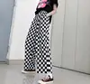 Spring and summer Korea Harajuku BF wind streetwear retro black white checkerboard loose men and women casual wide-leg pants ► Photo 1/6