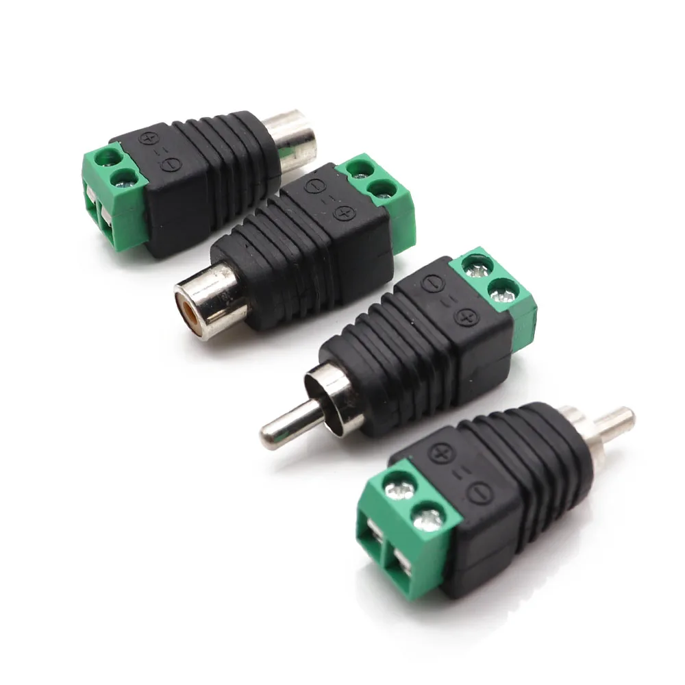 

RCA AV Balun Terminal Connector, 2poles, RCA Male Plug& RCA Female Jack AV Terminal