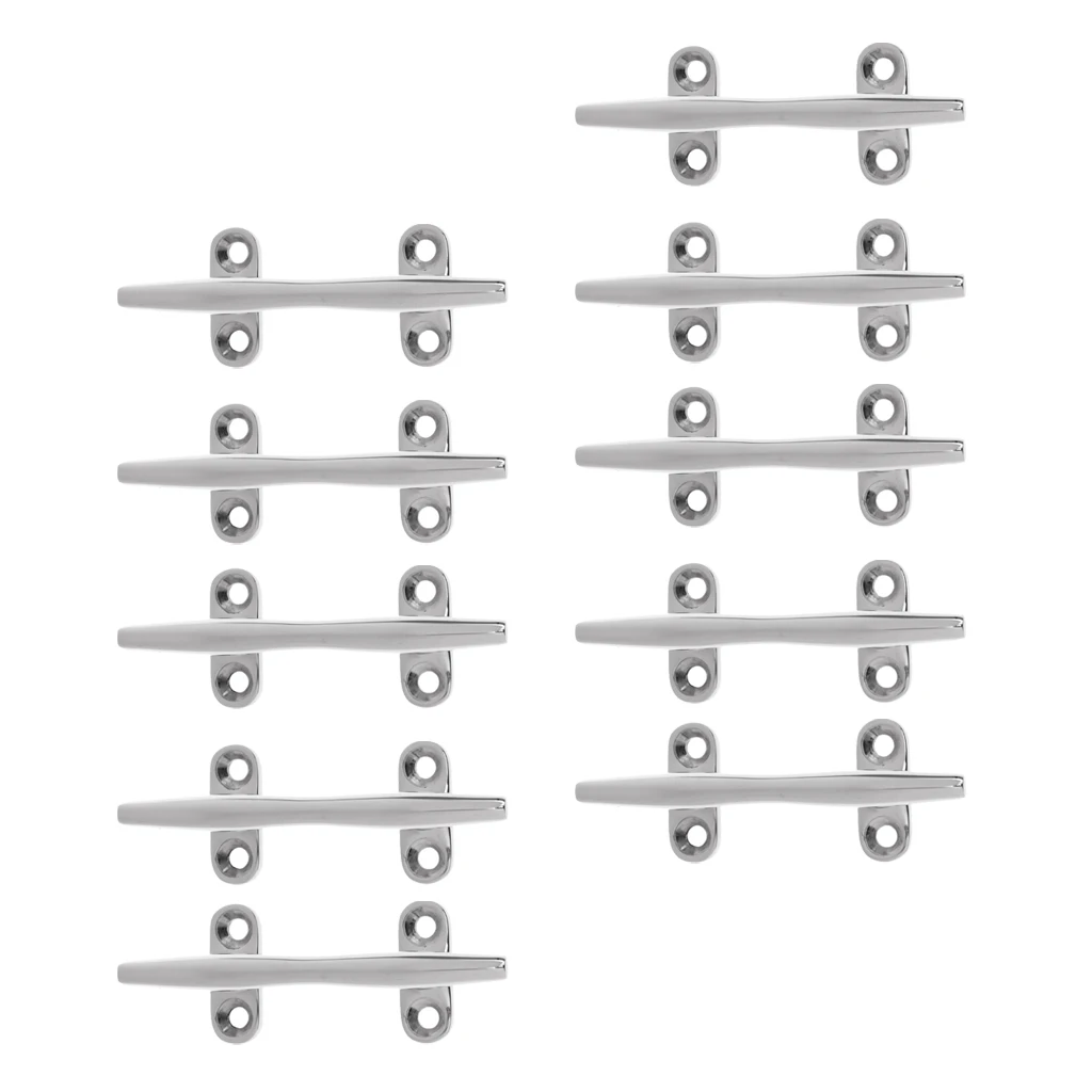 10x10cm Boat Dock Rope Line Cleat Marine Stainless Steel Mooring Deck Cleat