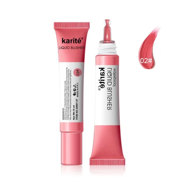 02 15ml 4-color Blush Liquid Naturally Brightens Skin Tone Without Discoloration and Waterproof - Цвет: 02