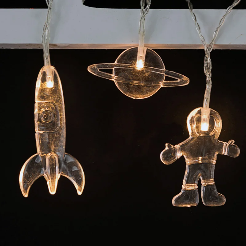 

1.65M10LED Toy Lamp String Children's Room Decoration Astronaut Spacecraft Rocket Christmas Gift Children's Puzzle Toys