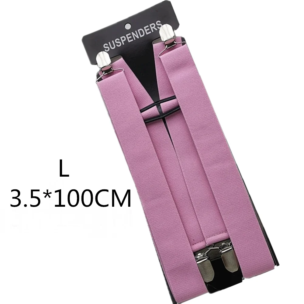 Light pink-100cm Дизайн, одноцветные подтяжки унисекс для взрослых, подтяжки для мужчин, 3 размера плюс, женские подтяжки, регулируемые эластичные детские подтяжки с h-образной спинкой - Цвет: Light pink-100cm