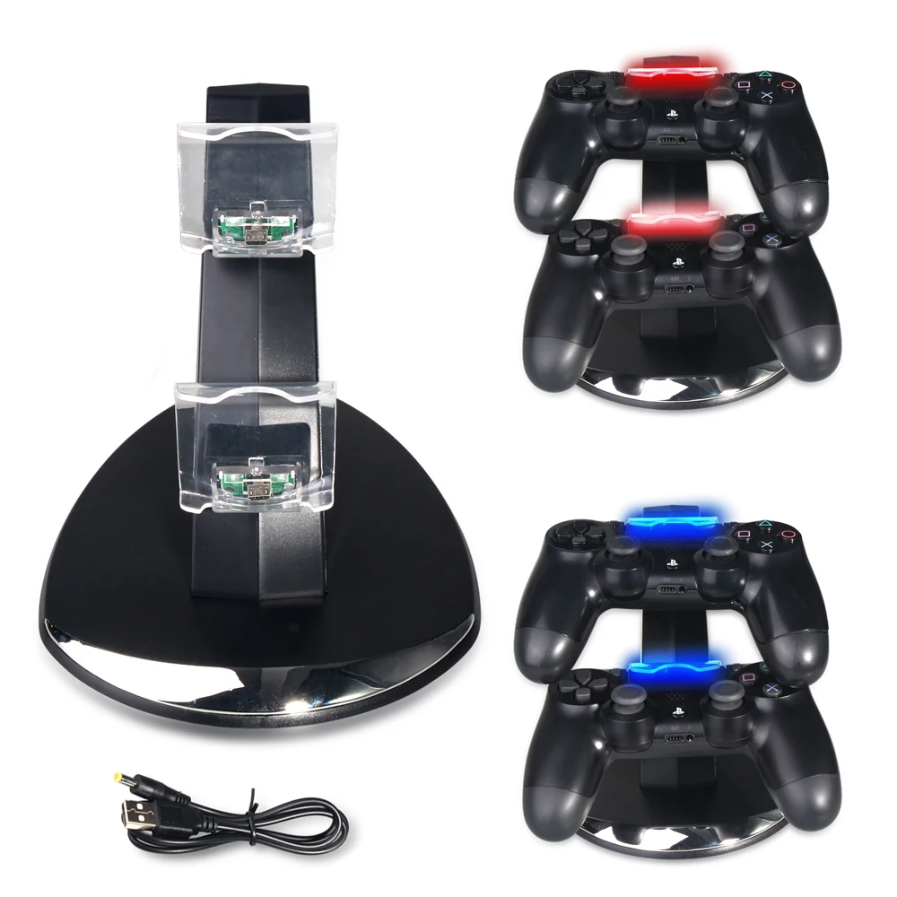 

PS4 Controller Charger Charging Docking Station Stand Dual USB Fast Charging Station & LED Indicator for Sony PS4 Controller