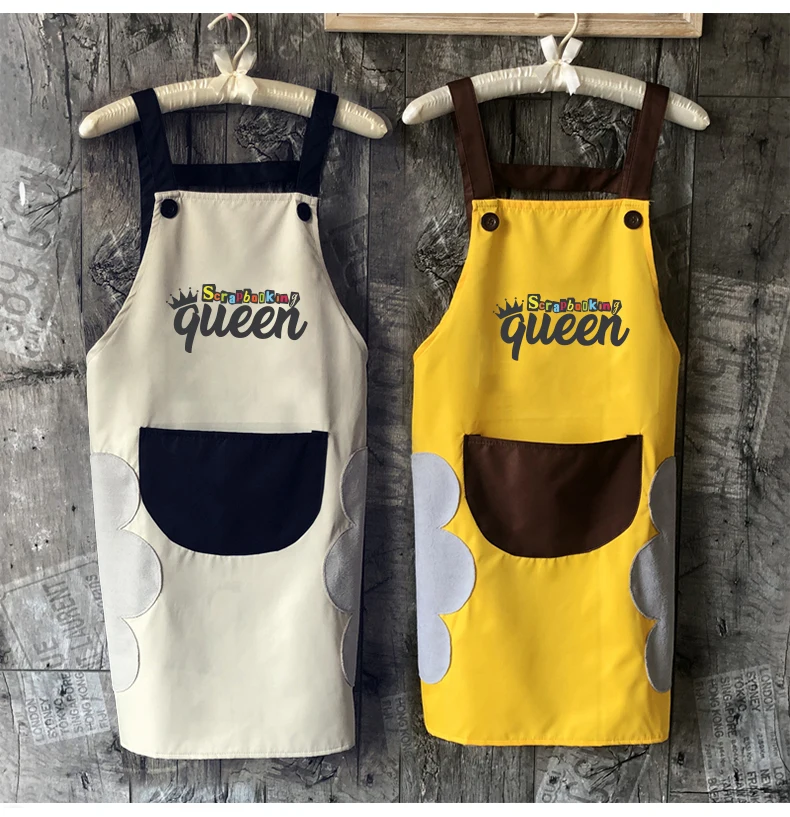 Apron women men cute antifouling waterproof aprons wipe hand Japanese style kitchen restaurant cooking oilproof apron