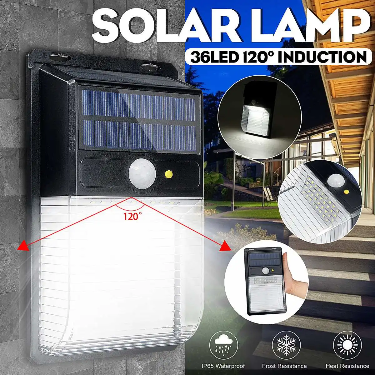

6V 3W Waterproof Solar LED Energy Saving Lamp 120 Degree Automatic Induction Outdoor Courtyard Garden Wall Lamp Emergency Light