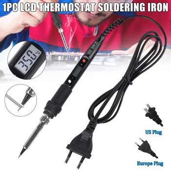 

80W Soldering Iron LCD Digital Electric Welding Tools Constant Temperature Black/Red CLH@8