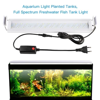 

LED Aquarium Light Waterproof Clip on Lamp Underwater Aquatic Plant Light Full Spectrum Four Rows Dimmable Water Tank Lamp