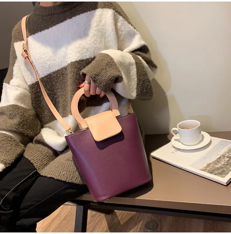 

Simple fashion bucket bag famous Yuanyuan Feng single shoulder oblique span women's bag