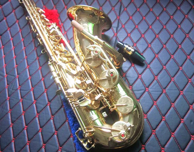 New Mark VI Tenor Saxophone Golden Plated B Flat Sax Musical Instrument Brass Pearl Buttons With Reed Cases Accessories Free