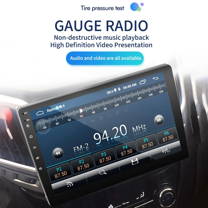 2 DIN Android 8,1 10 дюймов автомобильный радиоприемник автомобиля gps навигацией, Wi-Fi, Bluetooth Автомобильный Mp5 мультимедиа плеер(9101