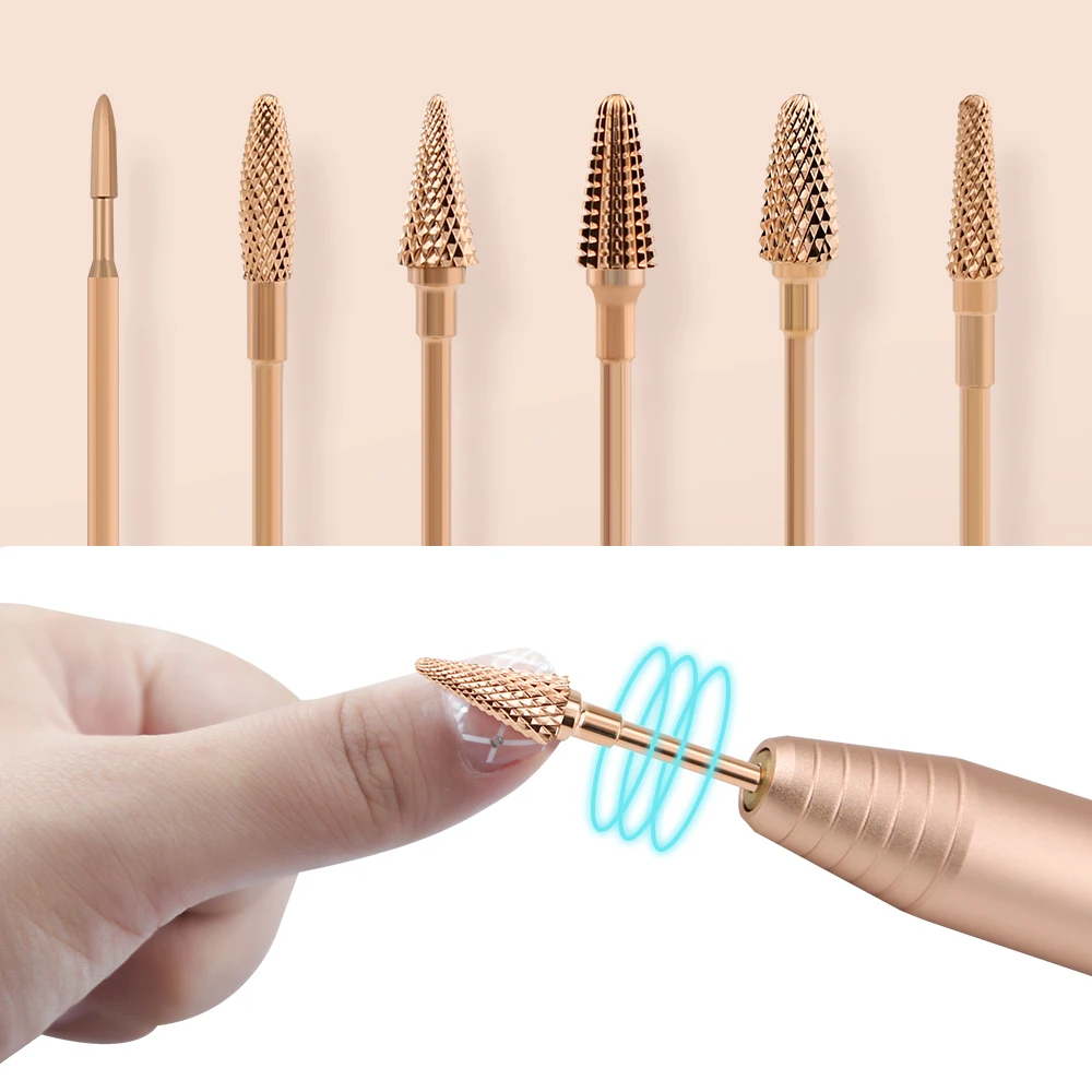Conjunto de Fresa para Manicure Fresas para Metal Carboneto Unha Broca Titular Fresa Prego 6 Carboneto prego broca conjunto de fresa para