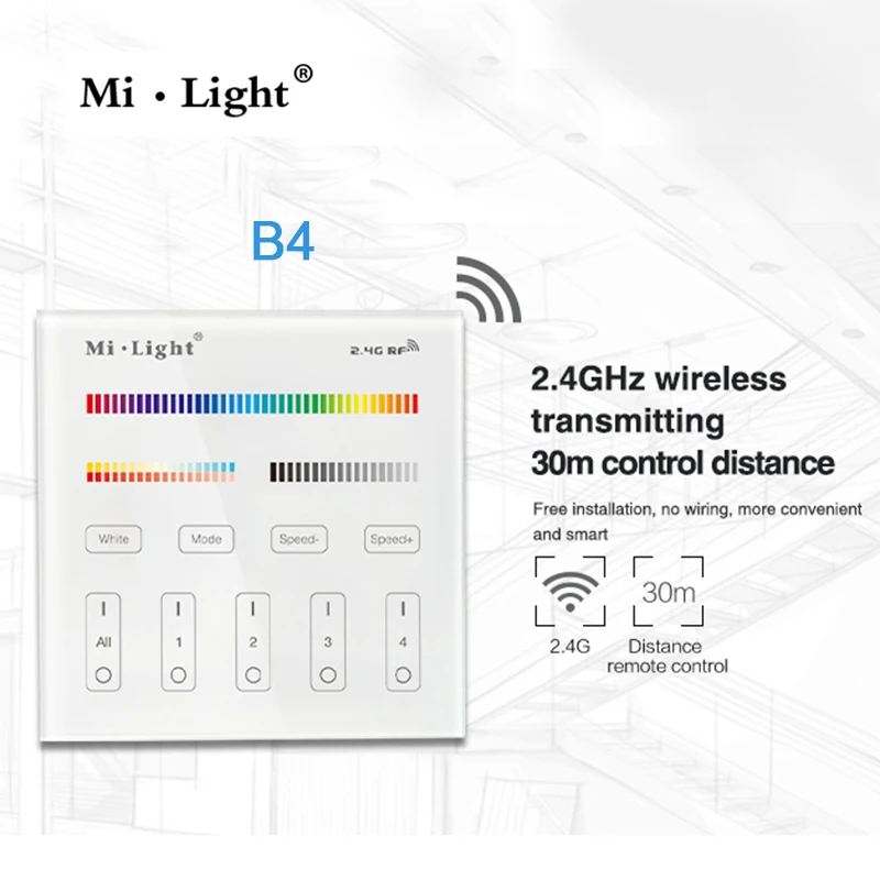 MiBOXERAC110V 220V GU10 MR16 4W RGB + CCT Светодиодный прожектор 2 4G пульт дистанционного