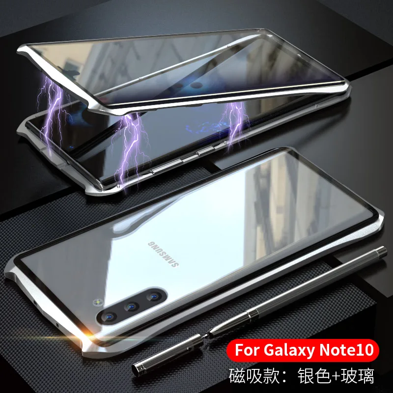 Роскошный Магнитный чехол для samsung Galaxy Note 10Pro металлический бампер противоударный полная прозрачная стеклянная крышка для samsung Note10 5G