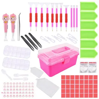 

117Pcs 5D LED Diamond Painting Pen Cross Stitch Glue Tweezers Spoon DIY Tool