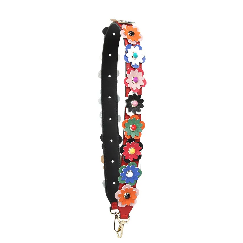 105 см красочные цветы модные Наплечные ремни для сумок багажный ремень высокое качество кожаные ручки для сумок несколько цветов - Цвет: Colorful G