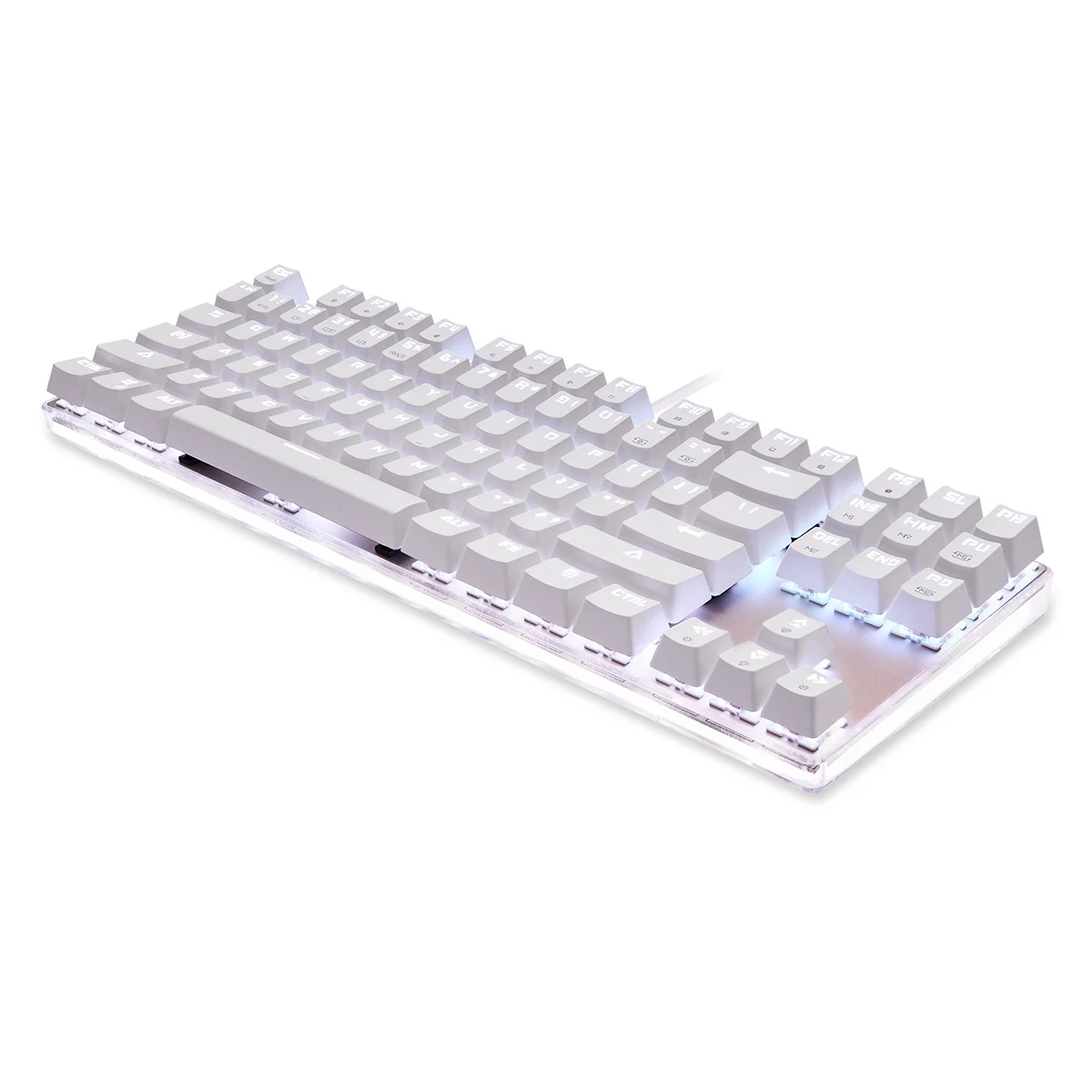 K87S Высококачественная Механическая белая клавиатура Проводная 87 клавиш RGB подсветка американская клавиатура профессиональные игровые клавиатуры
