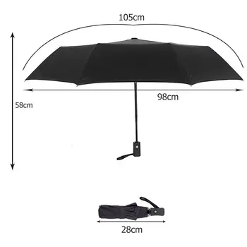 

New Full Automatic Umbrella Rain Women Men 3 Folding Light and Durable 386g 8K Strong Umbrellas Kids Rainy Sunny Umbrella