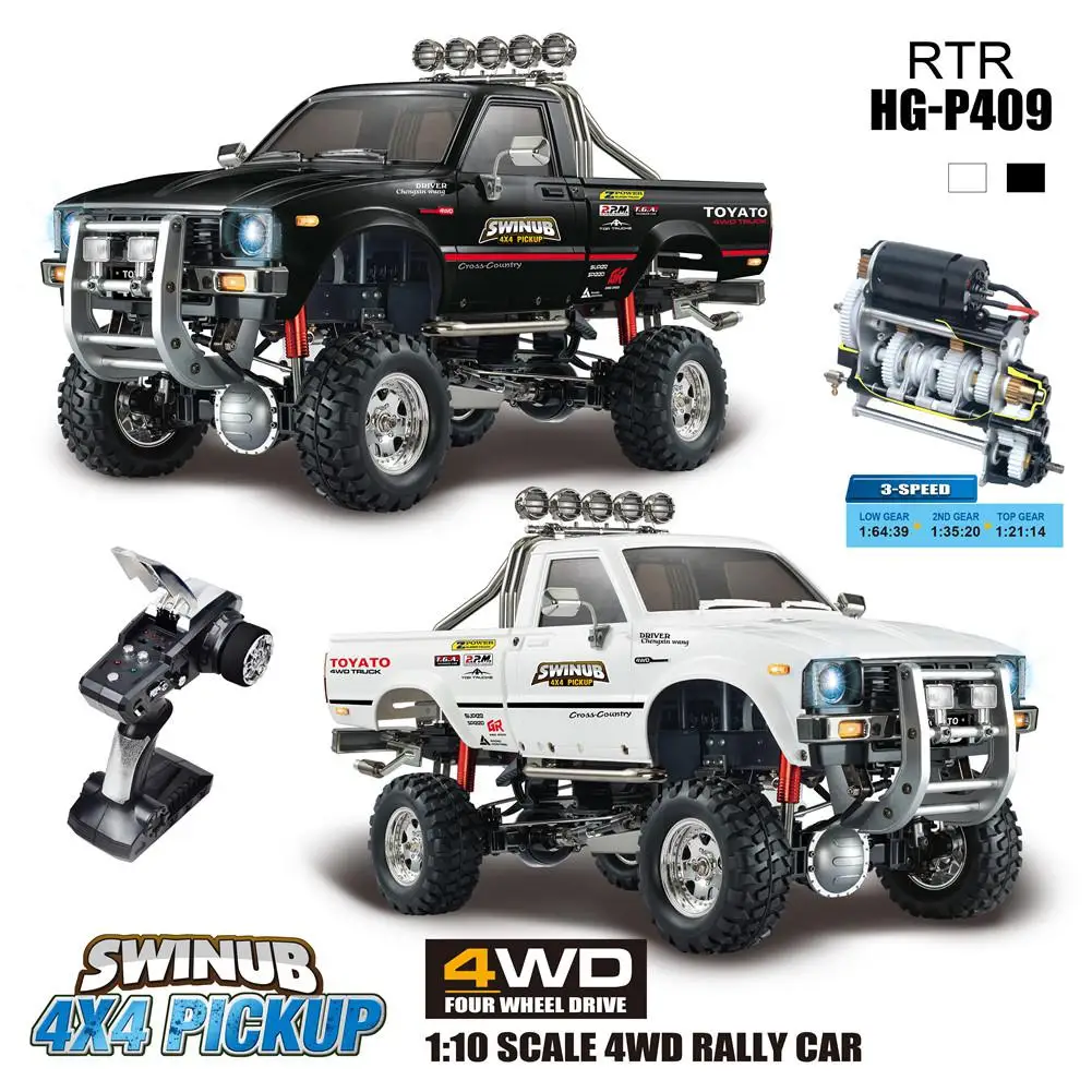 

LeadingStar HG P409 1/10 2.4G 4WD RC Car 4X4 Pickup Truck Rock Crawler without Battery Charger Model