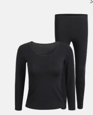 Xiaomi basis Comfortable underwear set Cotton smith Silky soft Bottoming clothes Warm autumn clothes long pants - Цвет: woman black L