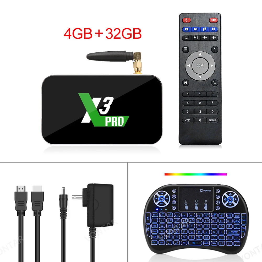 ТВ-приставка Amlogic S905X3, Android 9,0X3 Plus, 4 Гб ОЗУ, 64 Гб ПЗУ, X3 PRO, ТВ-приставка, 2,4G/5G, WiFi, 1000 M, 4 K, X3, куб, медиаплеер - Цвет: X3 PRO I8