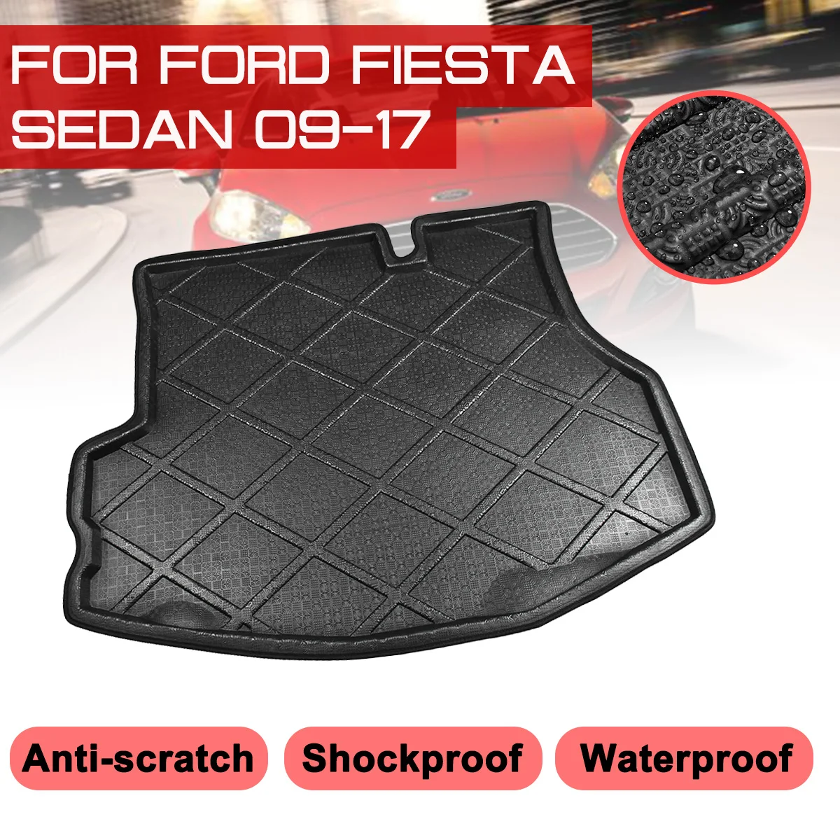 Boot Cargo Liner Trunk Floor Tray Mat Carpet For Hyundai Accent Verna Sedan 2018