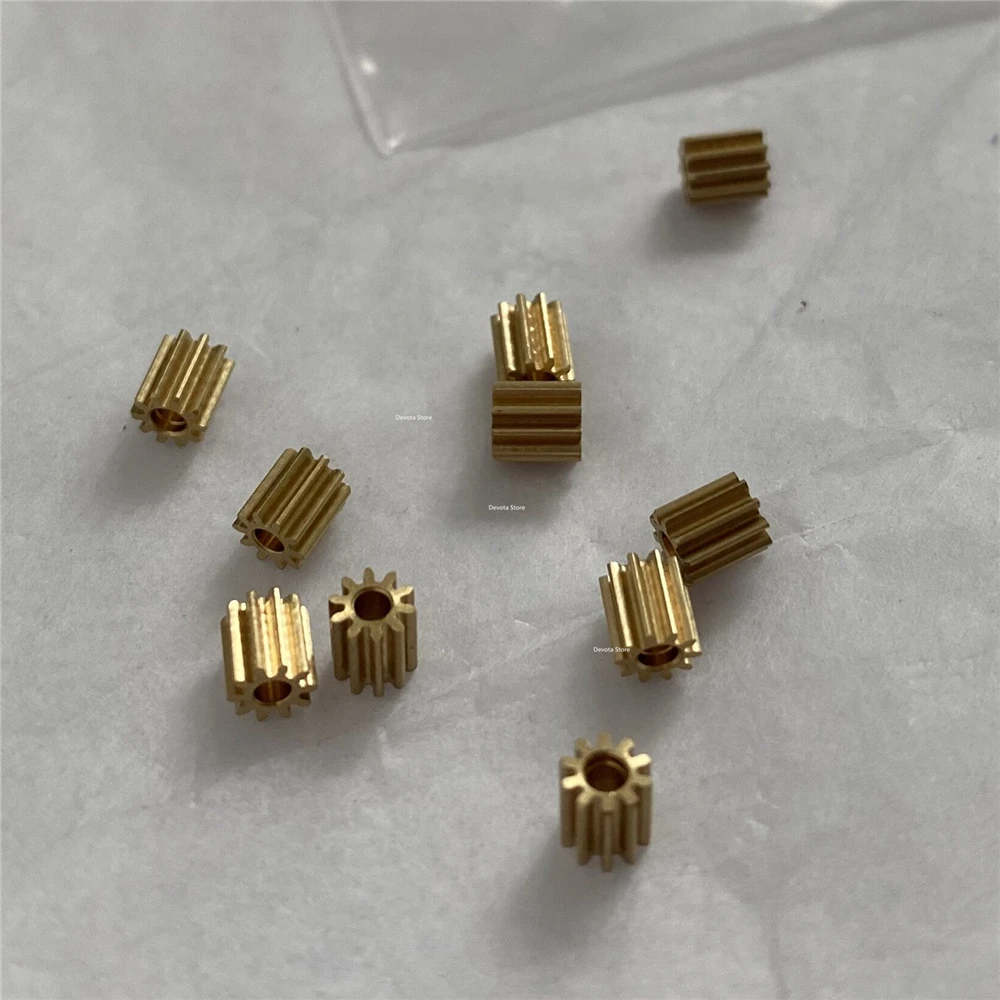 Motor Gear Transmission Gear Electric Bike Gear Mini Copper Brass Gear 0.3M 10T Teeths 1.48 1.5mm 1.98 2mm bore diameter Toys Model DIY