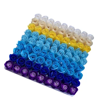 

81Pcs Color Mixing Rose Bath Body Flower Floral Soap Scented Rose Flower DIY Gifts for Valentine's Day Wedding Party
