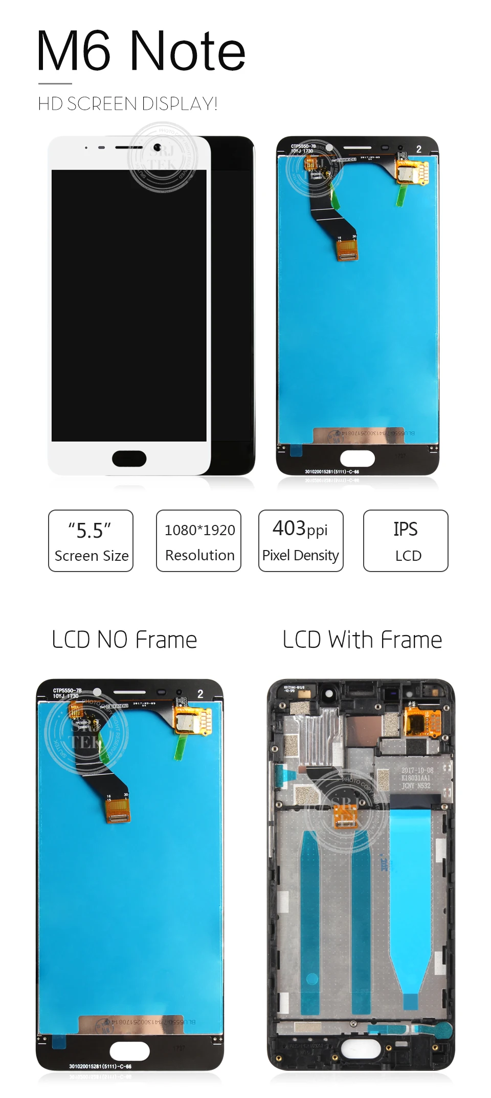 SRJTEK для Meizu M6 Note ЖК-дисплей сенсорный экран M721H M721Q M721W Замена для экрана Meizu M6 Note дисплей сборка деталей
