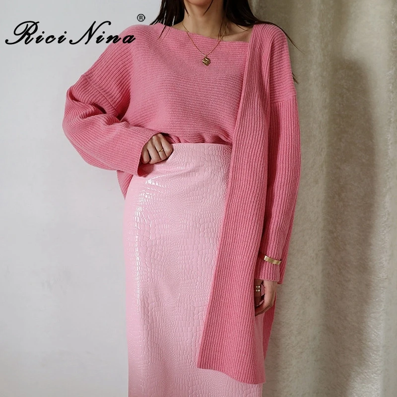 

RICININA Fall Sweaters Women Knit Pullover Mujer Irregular Split Solid Elegant Sweater Women Long Sleeve Casual Ladies Sweaters