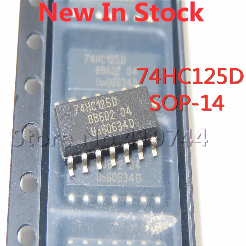 

10 шт./лот 74HC125 74HC125D SMD SOP-14 3,9 мм, logic chip в наличии, новая Оригинальная интегральная схема