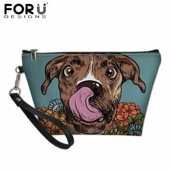 

FORUDESIGNS Kawaii Ladies Make up Bags Animal Boxer Print Travel Portable Hand Bags Toiletry Bag for Women necessaire feminina