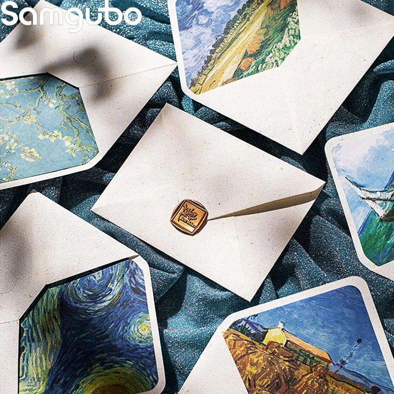 10pcs/set Exquisite Vintage Envelopes Classic Van Gogh Oil Painting and Plant Artistic Envelopes for Letters Wedding Invitation kraft paper envelopes mailing envelopes mini envelopes window envelopes gift card envelopes seed storage envelopes