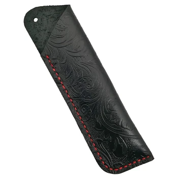 

Handmade Leather Double Pen Case Holder for Ballpoint Pen Fountain Pen Sleeve Pen (Black)