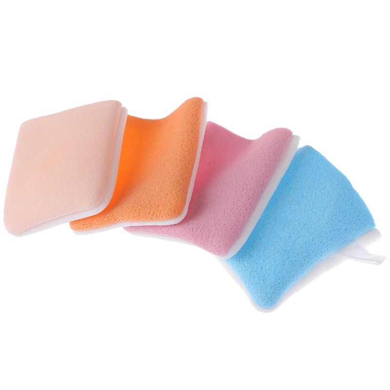 1PCS Bathroom Makeup Remover Cleansing Glove Reusable Microfiber Facial Sponge Face Towel 4 Random Colors