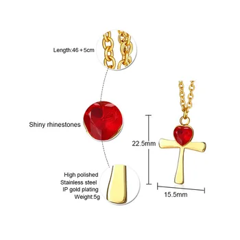 

FXM B4 stainless steel necklace hot sell popular single women 22mm red cross lover gift women jewelry