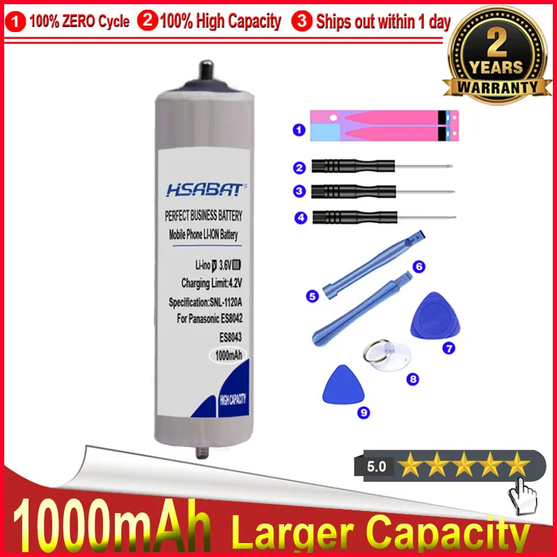 HSABAT 0 Cycle 1000mAh Electric shaver epilator Battery for Panasonic ES8042 ES8043 ES8044 ES8046 ES8048 ES8075 Accumulator | Электроника