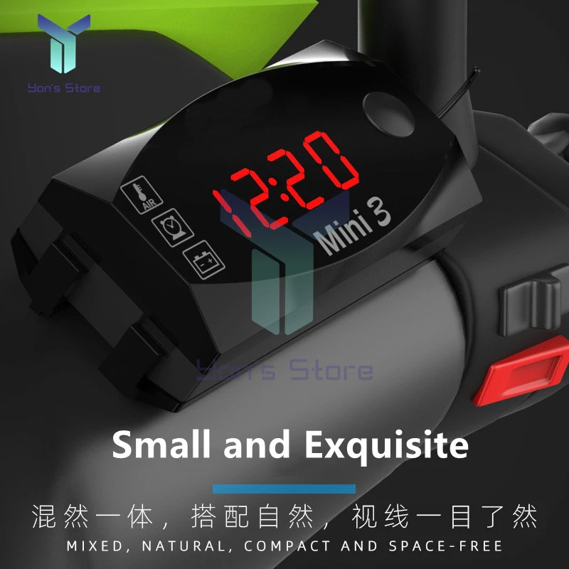 DC 6V-30V 3 In 1 Multifunction Digital Time Clock + Thermometer + Voltmeter LED Display Motorcycle Waterproof IP67 for Car Boat clock parts