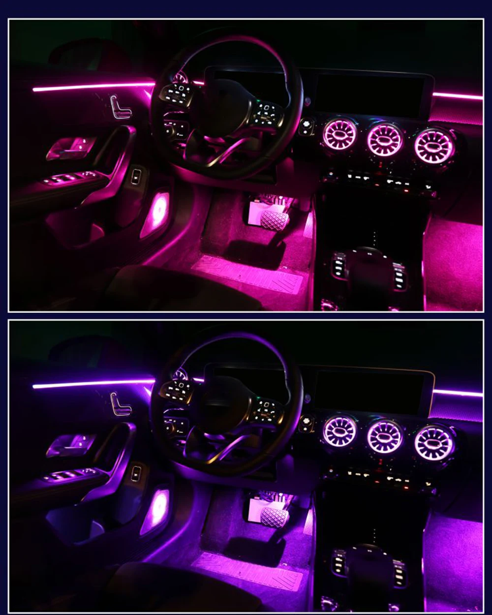 車の雰囲気周囲ライトベンツaクラスw177自動車内装ベントライト装飾自動車周囲ランプ64色 Decorative Lamp Aliexpress