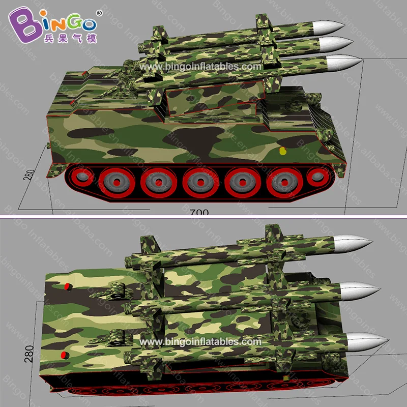 Multipurpose 7x2.8x3.8mH Inflatable Missile Tank for Children Education / Giant Missile Tank Model Balloon Toys for Sale 5