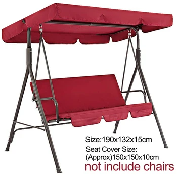 

Universal Garden Chair Dustproof 3-Seater Outdoor Cover Red Terrace Swing 2 Pieces / Set
