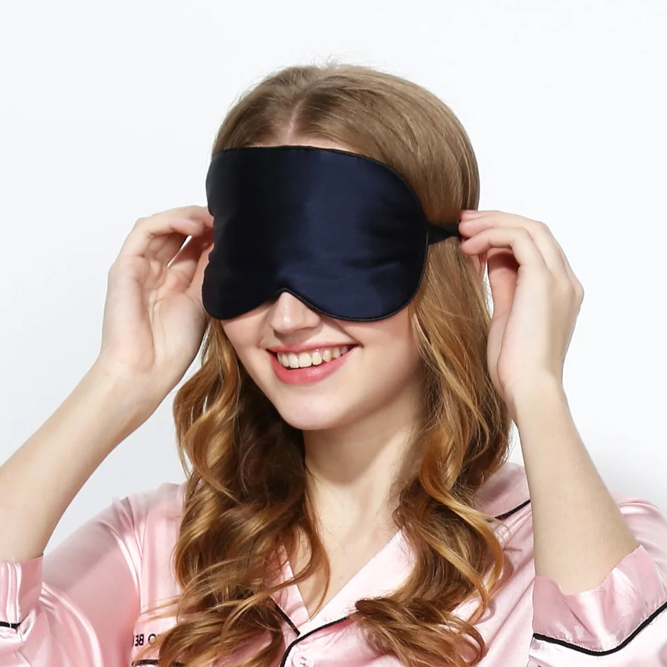 OPHAX Мягкая дышащая Шелковая Маска для век для сна, маска для отдыха, дорожная повязка на глаза, маска для сна - Цвет: new black