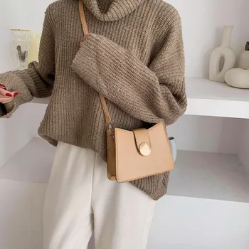 

Bag female 2020 new Korean fashion retro shoulder messenger bag simple solid color small square bag wholesale