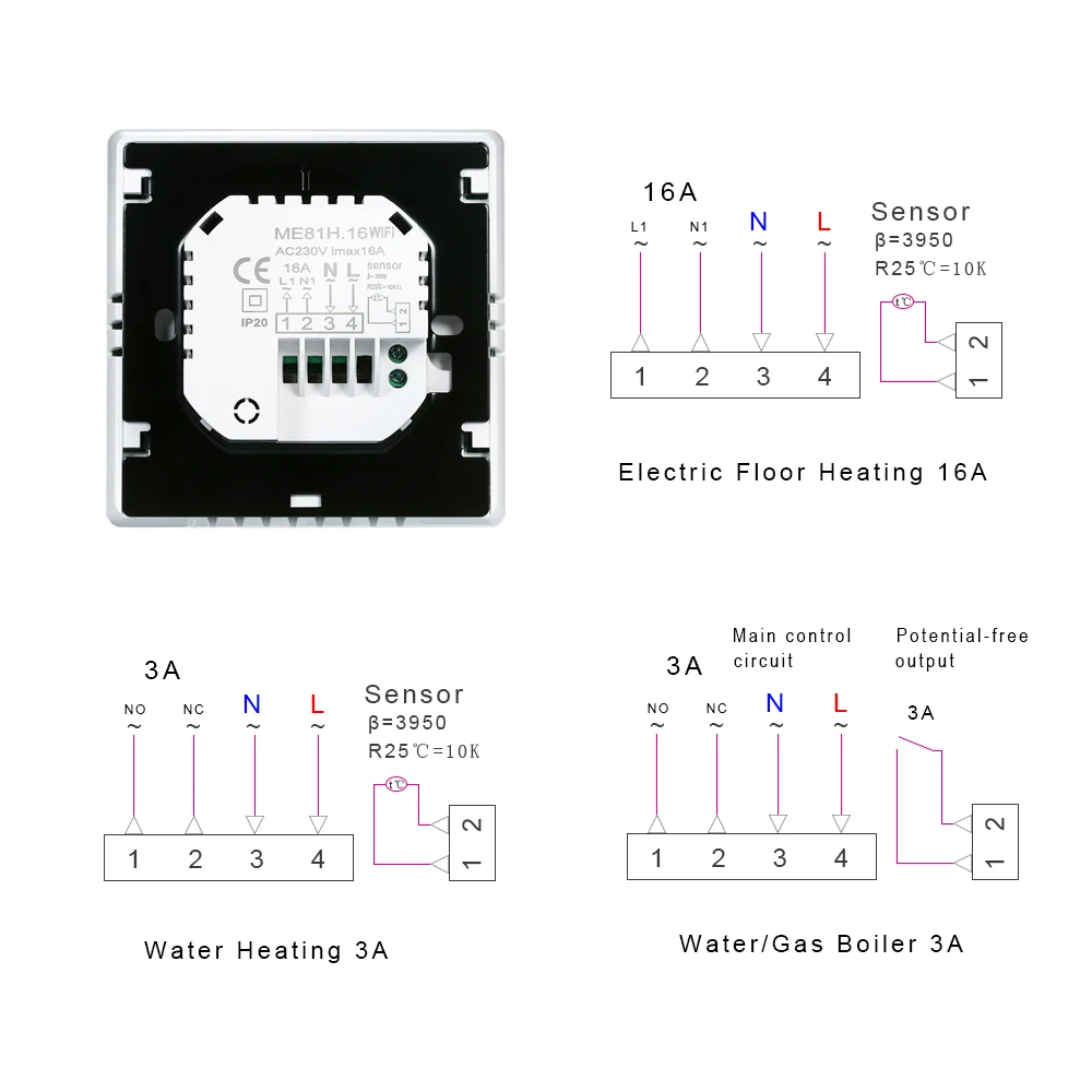AVATTO WiFi Smart Thermostat,Electric floor Heating Water/Gas Boiler Temperature Remote Controller with Tuya APP termostato wifi