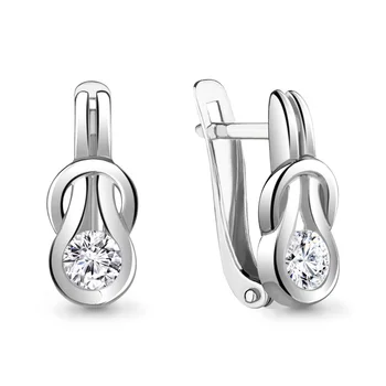 

AQUAMARINE earrings with cubic zirconia swarovski, Silver 925